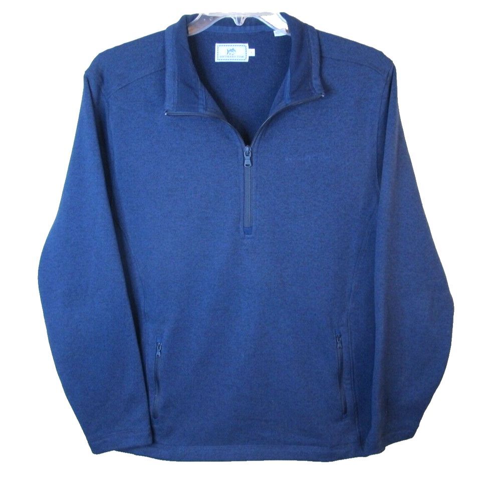 Southern Tide 1/4 Zip Pullover Sweater Sweatshirt Men's Large Blue Polyester